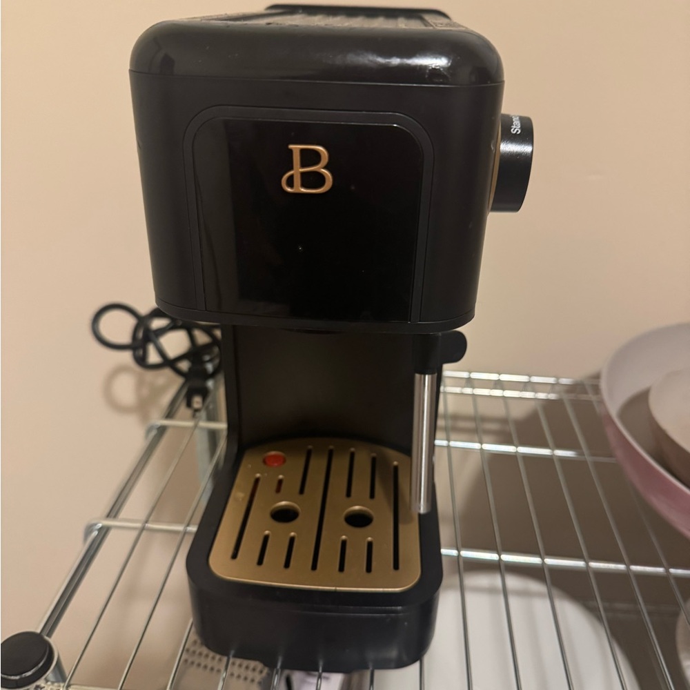 Black and Gold Espresso Machine